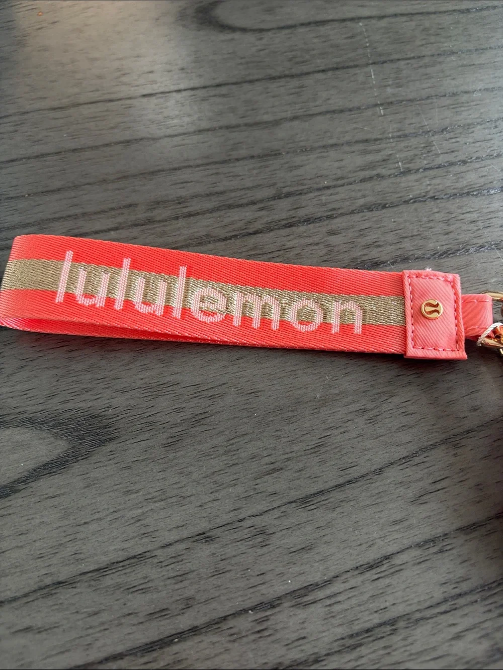 lululemon athletica Coral and Light Pink Kids Wristlet Keychain Pouch Set